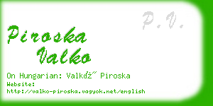 piroska valko business card